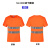 速干短袖T恤建筑工地反光安全工作服物流环卫中建地盘衣 桔红色4条反光条 L适合5055kg