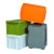 柏钢 大号绿色工业储物箱塑料箱带盖周转箱带轮收纳整理箱610*430*340