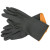 赫思迪格 工业清洁黑色乳胶手套 耐油防水防滑作业劳保手套  35cm 1双 JG-1700