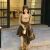BJQU女裤子春秋款2024四十到五十岁穿的可爱洋气小个子蕾丝长袖内搭打 蕾丝毛衣+背带裙 （套装） XL 建议115-125斤