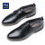 波图蕾斯皮鞋男士系带商务休闲鞋时尚英伦软面德比正装鞋 83039 黑色 38