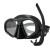 LZJV自由潜水镜低容积 深潜面镜 游泳潜水用品装备面罩浮潜套装 黑色镀蓝+黑色湿式管A款
