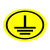 接地标识确保电力地线标签械电器警示贴纸设备安全标志警告标示 黄色接地 3x3cm