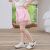 图图小象女童短裤甜美国风缎面儿童裤子舒适透气2024夏外穿薄款 粉色 120码 身高约120cm