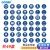 国新GOSIM 圆形物品定位贴5S6S管理标志标签蓝色桌面办公规范标识不干胶标签直径3/5/10cm 饮水机（1个） 直径10cm GOSIM背胶 裱磨砂膜
