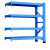 尺越  置物架四层 展示架重型加厚铁架子 蓝色1500*500*1000主架 