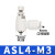 气管接头节流阀 PSL4/6/8-M5/01/02可调节气动调速阀 气缸 ASL4-M3