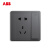 ABB官方专卖 远致灰色萤光开关插座面板86型照明电源插座 一位双切AO105-EG