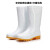 适用于48大码白色雨鞋厂工作雨靴防滑车间耐磨卫生靴防油防水鞋 16厘米高白色雨鞋 36