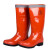 3531劳保鞋带反光环卫靴清洁工专用高帮雨靴劳保防水鞋 橙色 42码 