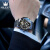 欧利时（OLEVS）瑞士认证品牌手表机械表全自动男士手表前十名镂空夜光男表送老公 全黑钢带礼盒包装定制刻字