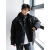 娇茗雅CHCEO感男装冬季加厚设计感拼接外套韩系假两件质感棉衣 黑色 2xl