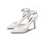 玖熙（Nine West）女士时尚高跟鞋 尖头细跟防滑耐磨时尚百搭 White Leather 标准38/US7.5