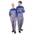 斯卡地尔（Scotoria）夏季工作服套装 分体式长袖工装舒适高棉 CVC1401 蓝灰色 XL