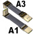 ADT标准型HDMI2.0公对公延长线 支持2K/144hz 4K/60Hz 弯头扁平线 A1R-A2 3cm