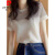 皮尔卡丹亮闪闪条纹短袖T恤女夏季法式小香风轻奢设计感小众上衣别致 图片色 XL（110-125斤）