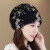 曌月女士化疗后戴的薄款帽子光头帽子夏季透气专用包头开颅蕾丝月子帽 双色绣线黑色 均码(54-60cm有弹性)