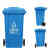 天枢120升特厚环卫挂车款垃圾桶塑料有轮子翻盖分类室户外大号大容量物业酒店商用蓝色(可回收物)