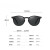ZONYOUQ品牌新款复古偏光太阳镜经典圆框墨镜男女款时尚太阳镜 亮黑C01-P01 50-21-140