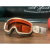 风镜摩托车复古3/4头盔骑行防护目眼镜bell可戴高清黑色 白框菱形格带子橘色镜片