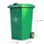 240L360L环卫挂车铁垃圾桶户外分类工业桶大号圆桶铁垃圾桶大铁桶 绿色 20mm厚带轮无盖