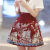嵩允儿童马面裙女款爆款2024新款夏季短袖套装中国风夏天装半身日常汉 红色单独裙子（如意猫） 100