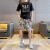 MZMCNOU时尚套装男士休闲运动短袖裤子韩版男两件套潮牌青年男装 黑色 2XL(145-160斤)
