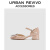 URBAN REVIVO2024春季新款女士法式优雅方形钻扣空鞋UAWS40017 粉卡其 38