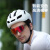 一体式骑行眼镜定制度数户外运动变色跑步自行车防风护目镜 砂白框-透明变灰(变色)