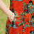 月袖（YUEXIU）夏季新款改良版旗袍裙子女中长款宽松大版短袖连衣裙 红色 XL 建议90-110斤