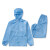 适用打磨专用防尘衣透气分体连帽男女玻璃纤维工业喷漆防护服工作 蓝色[连帽上衣] 6XL