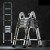 加厚伸缩梯子升降工程梯便携家用多功能直梯折叠不锈钢楼梯 【加厚】直梯2.7米