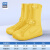 定制雨鞋套硅胶防水鞋套男女款外穿防滑加厚耐磨下雨天脚套防雨靴 黄色--加高筒升级加厚底+防滑+2 L
