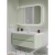 荣洁（RONGJIE）圆角浴室柜绿色烤漆橡木陶瓷一体洗手盆柜组合侧边收纳洗马桶柜 61CM智能圆镜+陶瓷一体盆