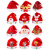 贝意品圣诞节装饰用品圣诞帽大红无纺布圣诞老人帽子成人儿童头饰发光帽 花色 豪华拍拍圈随机1个不挑款
