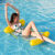 狮奥利兴游泳装备漂浮水上充气浮床躺椅网床成人浮毯戏水玩具可折叠浮椅浮 黄色+白条纹【+气筒】承重160斤