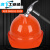 适用于工地国标3c认证防摔工作帽带绳玻璃钢工程头盔定制lo 橙红色V型ABS