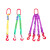 力虎王 柔性吊带吊索具套装起重行车彩色柔性吊装带成套吊具吊环吊钩组合索具 4腿3T×1.5m 