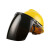 沁度定制电焊面罩配安全帽式焊工防护面具防烤脸护脸全脸焊头戴式焊帽 (透明)面罩+三筋透气(黄色)