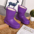 冬季加绒保暖棉雨鞋EVA防寒雨靴厂泡沫水鞋防滑耐油胶鞋中筒 902紫色（中筒加棉） 39