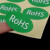rohs贴纸绿色环保标签 无卤标签 R0HS标识 环保标志贴纸 标贴定制 7645MM绿底黑字500贴