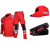 新式森林消防服套装应急抢险救援服作训服耐磨工作服套装男 红色上衣裤子帽子腰带 XS16090100斤