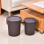 傅帝 茶渣桶 茶水垃圾桶加厚塑料过滤圆形废水排水桶客厅茶台废水桶 棕色中号