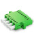 沃数 光纤适配器 LC-LC（APC）四芯单模 工程电信级法兰式转接耦合对接头 绿色塑料款 1个