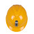 君御 矿工帽 ABS材质带反光条防冲击安全帽 自带灯架安全头盔 黄色 单个装 1535