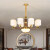 IGIFTFIRE新中式全铜实木吊灯客厅灯大气禅意别墅餐厅灯2024年新款 6头三色全光谱光源