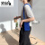 袋鼠包包女韩版新款时尚斜挎包镂空单肩包女编织麻花斜挎手机包 黑色