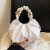 酷奇袋鼠（KUQIDAISHU）小众简约串珠手提小包包女质感褶皱包2023新款夏季时尚百搭斜挎包 白色
