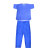 一次性无纺布防护服分体工作服套装长裤子男女洗手衣短袖 蓝色长裤10套 S