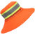 夏季透气网眼遮阳环卫帽橘黄色大帽檐物业保洁清洁防晒工作太阳帽 环卫帽：橘色反光条+网格款